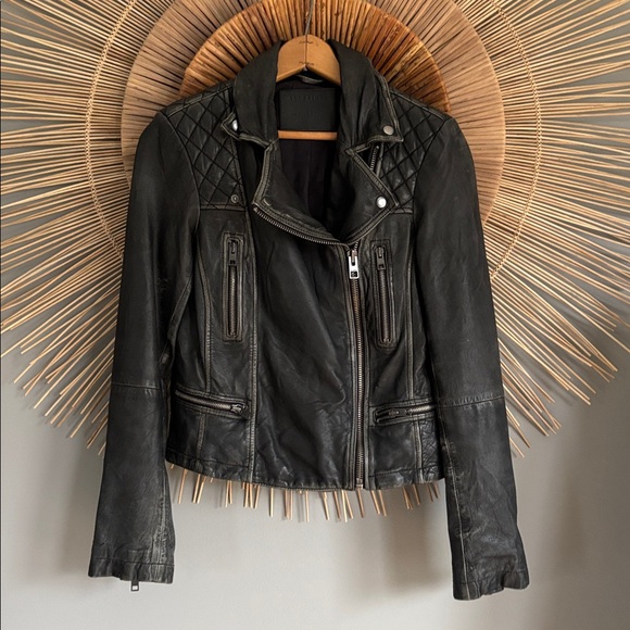 All saints leather jacket size 4 - Picture 3 of 8